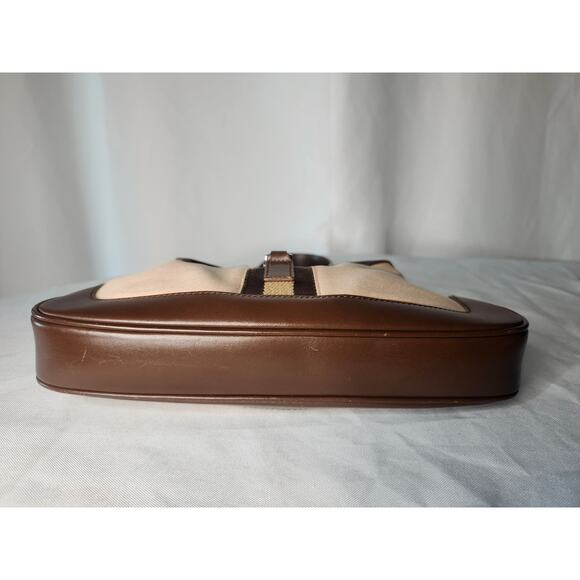 Gucci Jackie Shoulder Bag in Beige with Brown Vintage Small Adjustable Strap - Picture 7 of 16